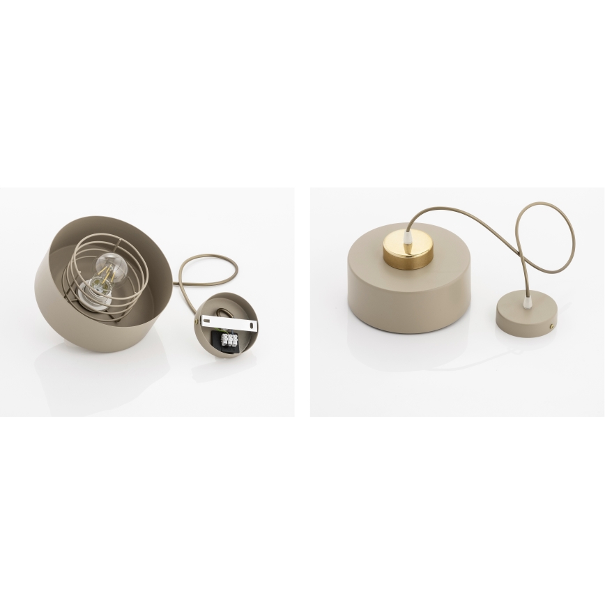 Brilagi - Pendelleuchte an Kabel SPRING 1xE27/60W/230V Ø 20 cm beige/gold