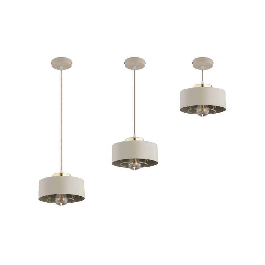 Brilagi - Pendelleuchte an Kabel SPRING 1xE27/60W/230V Ø 20 cm beige/gold