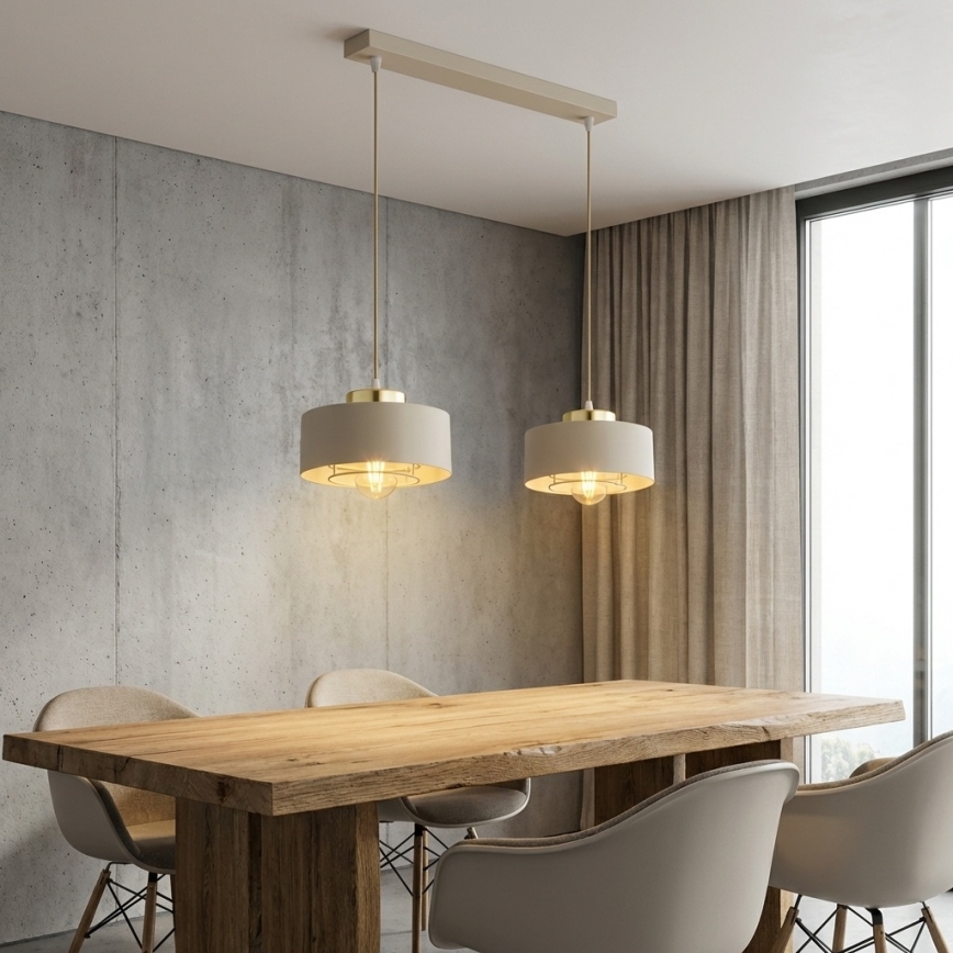 Brilagi - Pendelleuchte an Kabel SPRING 2xE27/60W/230V beige/gold