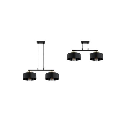 Brilagi - Pendelleuchte an Kabel SPRING 2xE27/60W/230V schwarz/gold