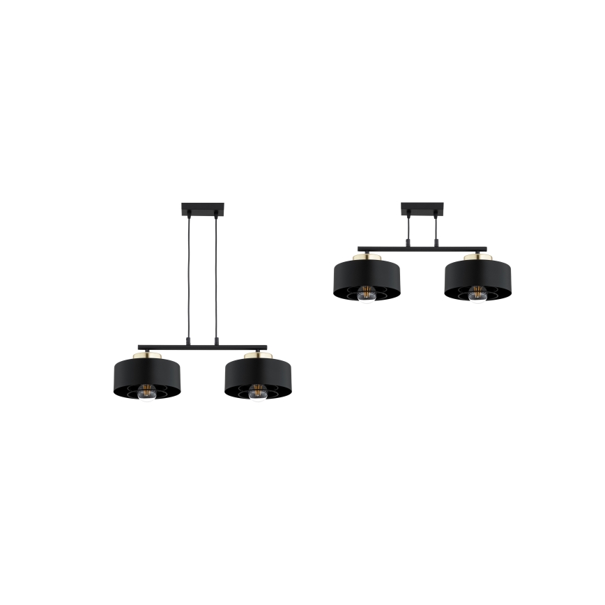 Brilagi - Pendelleuchte an Kabel SPRING 2xE27/60W/230V schwarz/gold