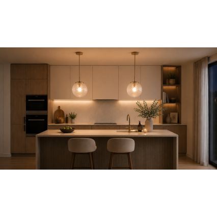 Brilagi - Pendelleuchte an Kabel STELLA 1xE27/60W/230V Ø 18 cm beige/gold
