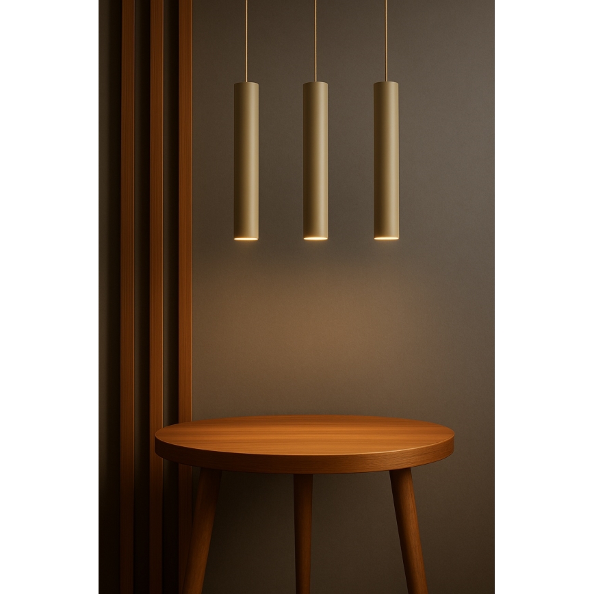 Brilagi - Pendelleuchte an Kabel TUBE 1xGU10/15W/230V beige/gold