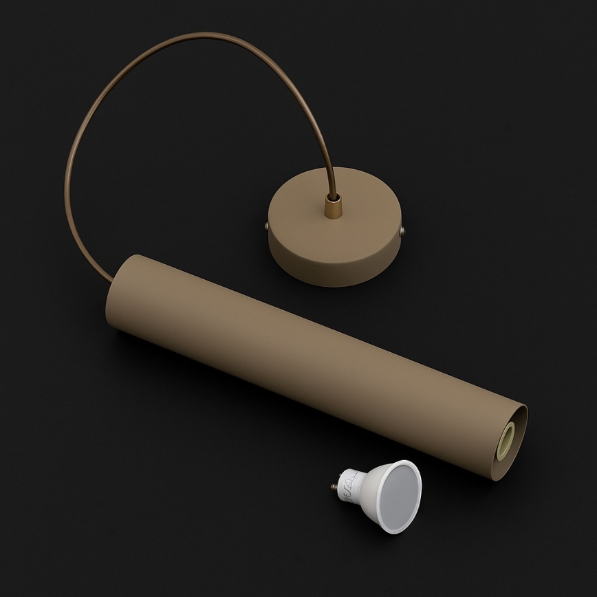 Brilagi - Pendelleuchte an Kabel TUBE 1xGU10/15W/230V beige/gold