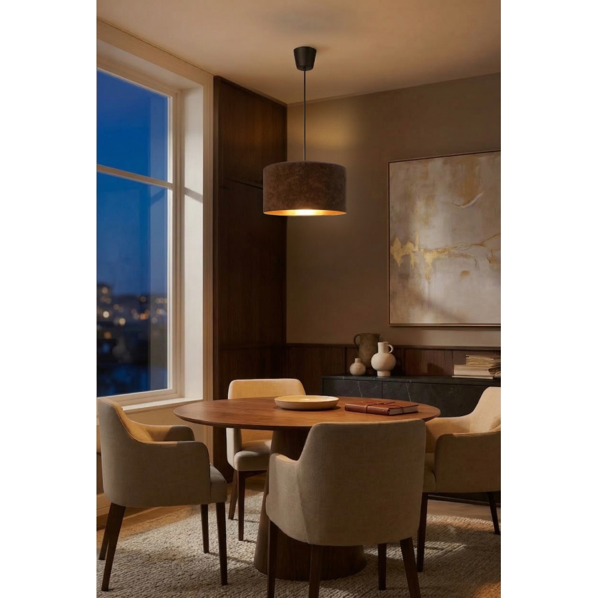 Brilagi - Pendelleuchte an Kabel VELVET 1xE27/60W/230V Ø 40 cm braun/gold