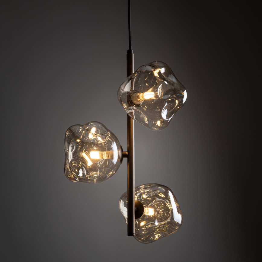 Brilagi - Pendelleuchte an Kabel VULCANO 3xG9/8W/230V bronze/rauchbeige
