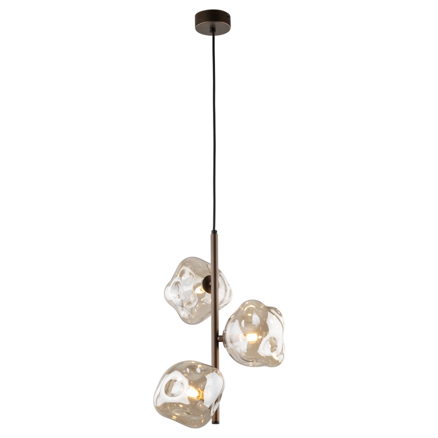 Brilagi - Pendelleuchte an Kabel VULCANO 3xG9/8W/230V bronze/rauchbeige