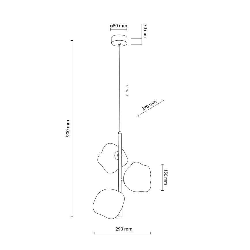 Brilagi - Pendelleuchte an Kabel VULCANO 3xG9/8W/230V bronze/rauchbeige