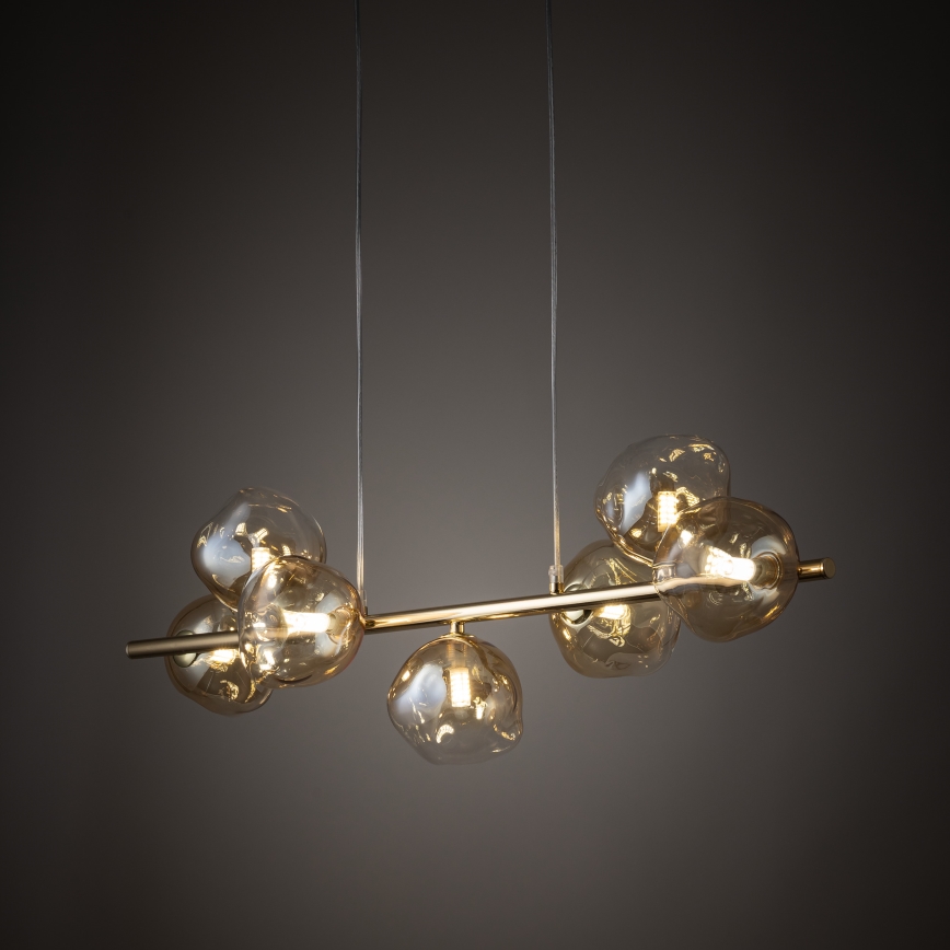 Brilagi - Pendelleuchte an Kabel VULCANO 7xG9/8W/230V goldfarben/rauchbeige
