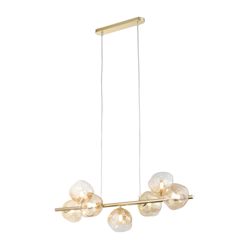 Brilagi - Pendelleuchte an Kabel VULCANO 7xG9/8W/230V goldfarben/rauchbeige