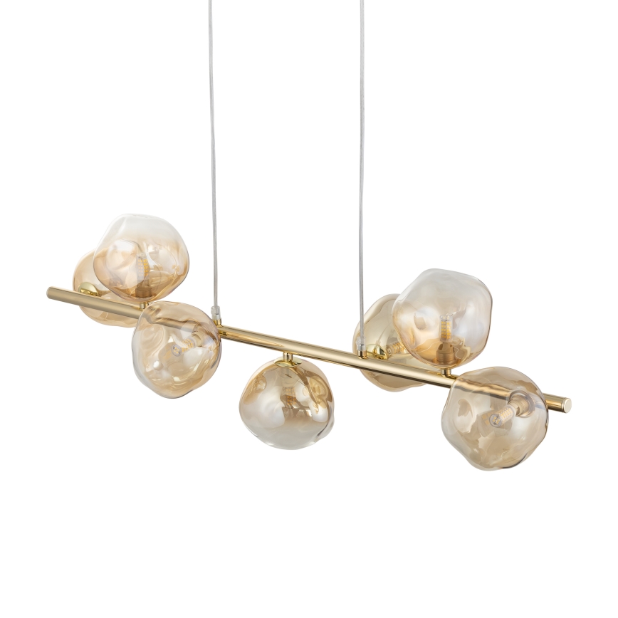 Brilagi - Pendelleuchte an Kabel VULCANO 7xG9/8W/230V goldfarben/rauchbeige