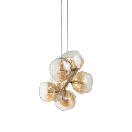 Brilagi - Pendelleuchte an Kabel VULCANO 7xG9/8W/230V goldfarben/rauchbeige