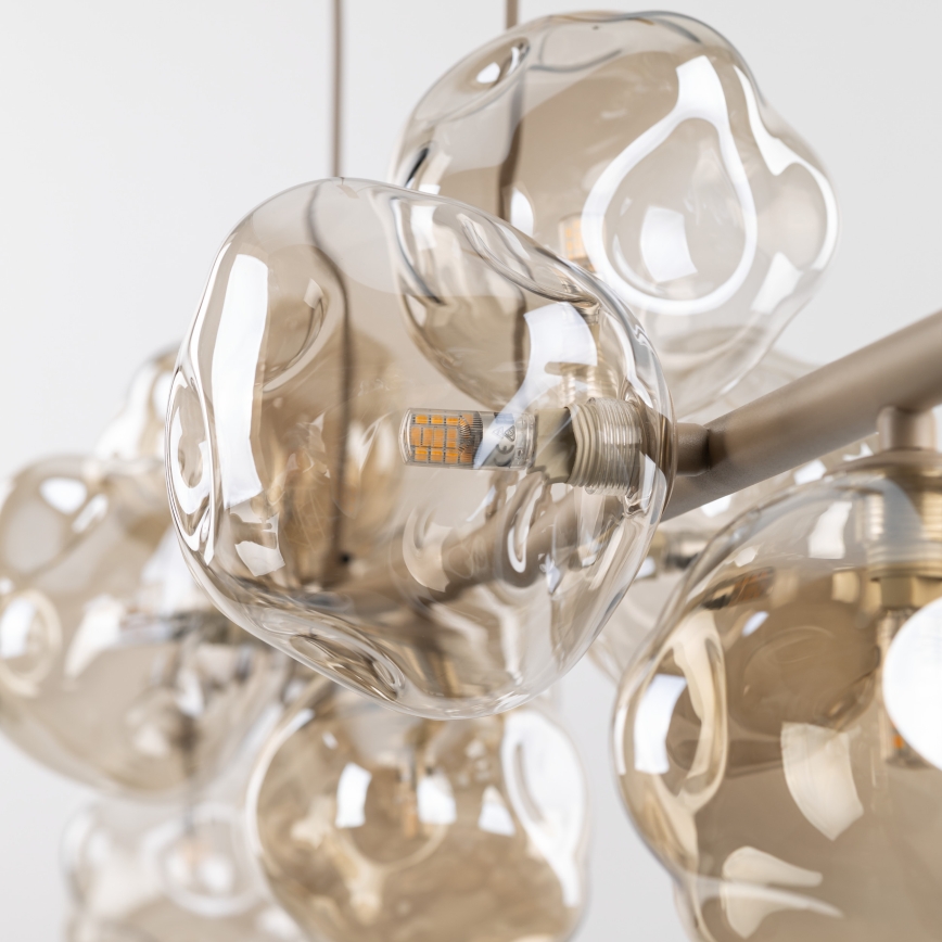 Brilagi - Pendelleuchte an Kabel VULCANO 9xG9/8W/230V beige/rauchbeige