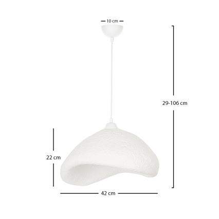 Brilagi - Pendelleuchte an Kabel WABI SABI 1xE27/40W/230V Ø 42 cm weiß