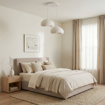 Brilagi - Pendelleuchte an Kabel WABI SABI 2xE27/40W/230V Durchmesser 60 cm weiß