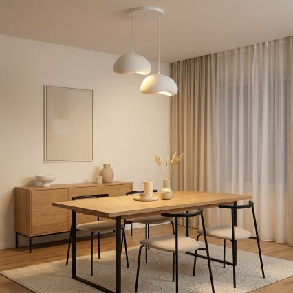 Brilagi - Pendelleuchte an Kabel WABI SABI 2xE27/40W/230V Durchmesser 60 cm weiß