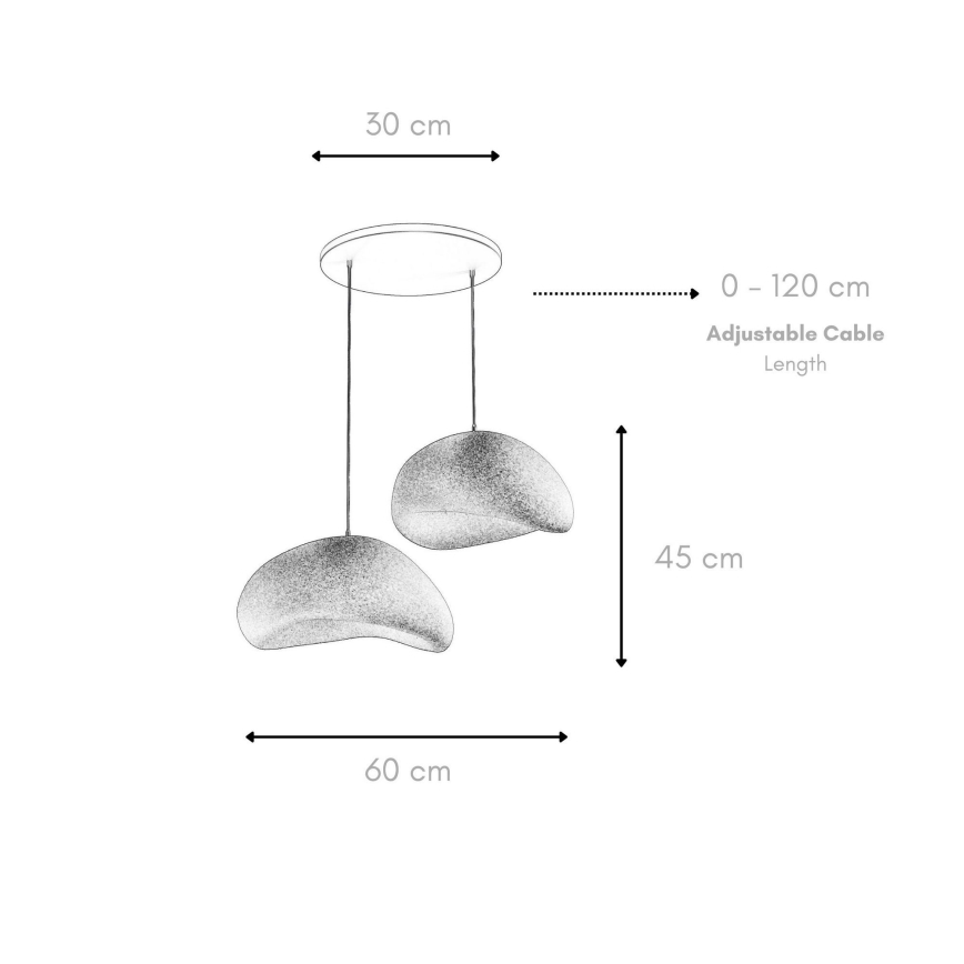 Brilagi - Pendelleuchte an Kabel WABI SABI 2xE27/40W/230V Durchmesser 60 cm weiß