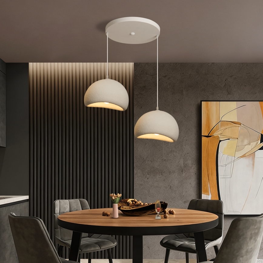 BRILAGI - Pendelleuchte an Kabel WABI SABI 2xE27/60W/230V weiß
