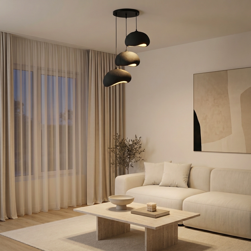 Brilagi - Pendelleuchte an Kabel WABI SABI 3xE27/40W/230V Ø 60 cm schwarz
