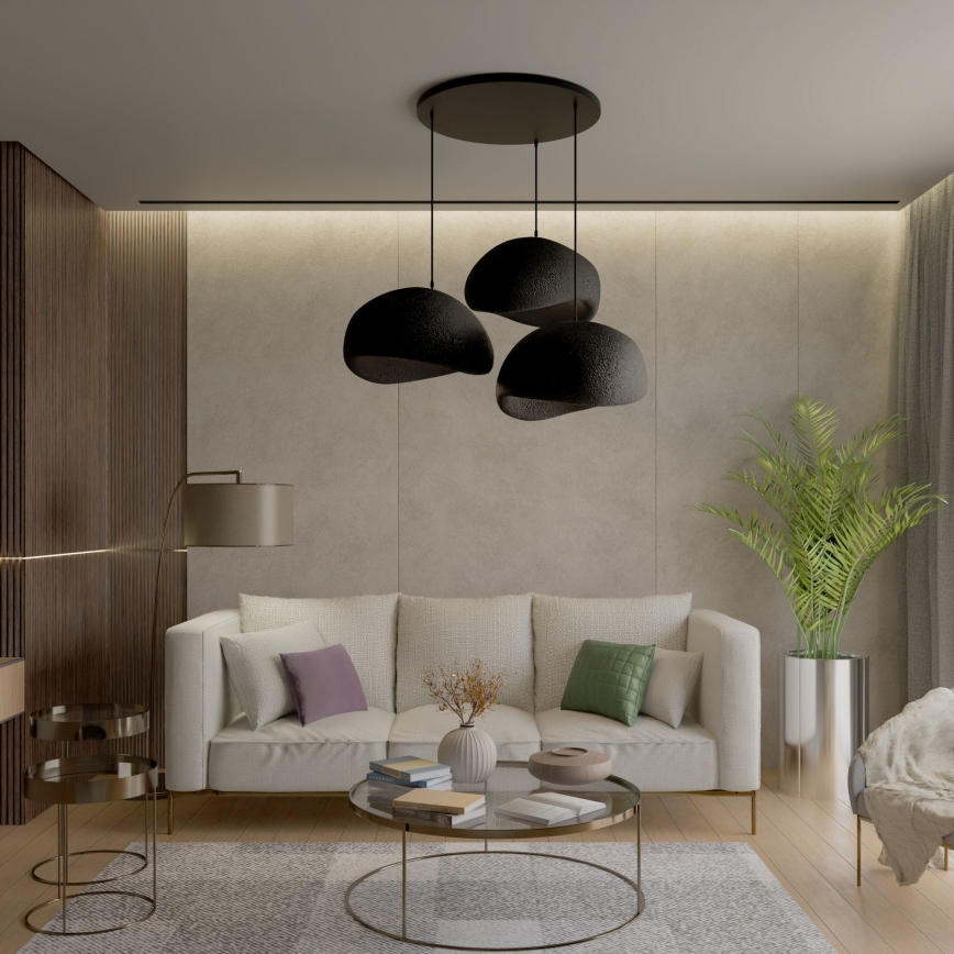 Brilagi - Pendelleuchte an Kabel WABI SABI 3xE27/40W/230V Ø 60 cm schwarz