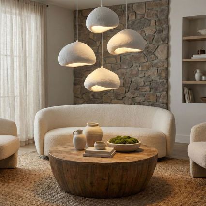 Brilagi - Pendelleuchte an Kabel WABI SABI 4xE27/40W/230V Ø 95 cm weiß