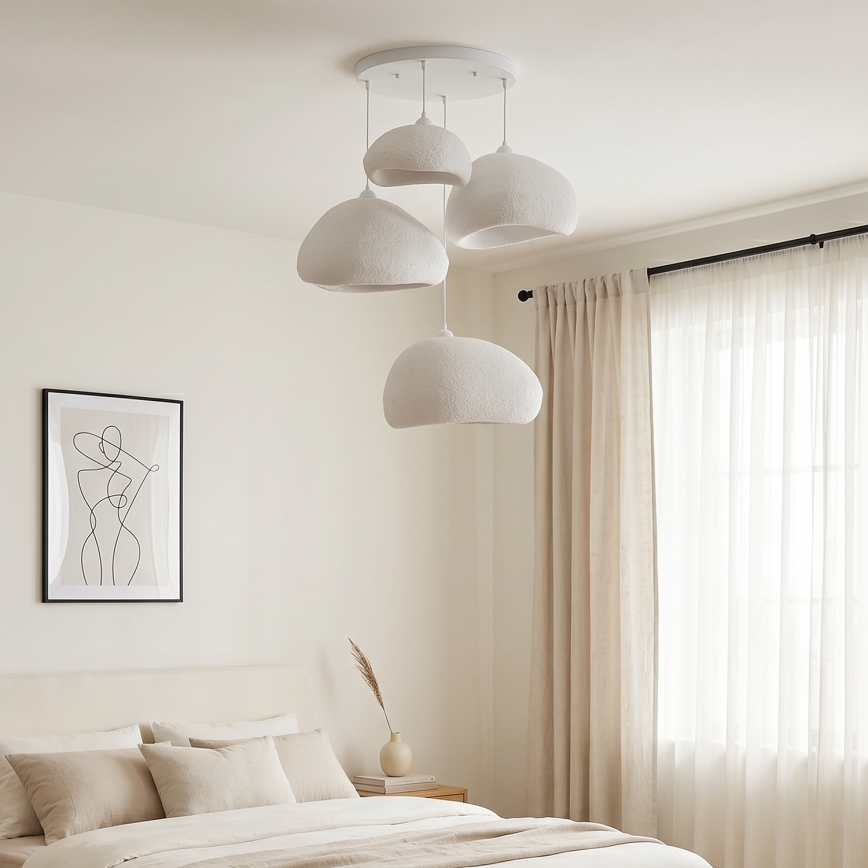 Brilagi - Pendelleuchte an Kabel WABI SABI 4xE27/40W/230V Ø 95 cm weiß