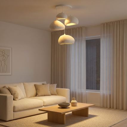 Brilagi - Pendelleuchte an Kabel WABI SABI 4xE27/40W/230V Ø 95 cm weiß