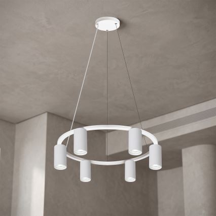 Brilagi - Pendelleuchte an Seil SELE 6x GU10/30W/230V weiß