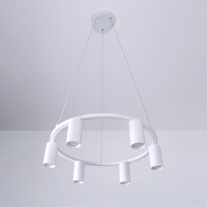 BRILAGI - Pendelleuchte an Seil SELE 6x GU10/30W/230V weiß