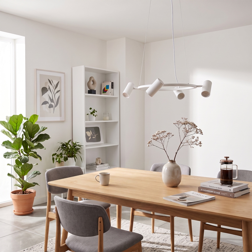 BRILAGI - Pendelleuchte an Seil SELE 6x GU10/30W/230V weiß