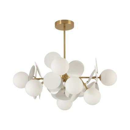 Brilagi - Pendelleuchte an Stange BALMO 8xG9/9W/230V Ø 60 cm gold/weiß