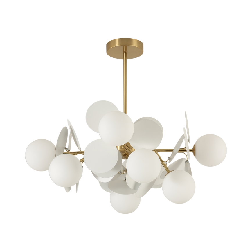 Brilagi - Pendelleuchte an Stange BALMO 8xG9/9W/230V Ø 60 cm gold/weiß