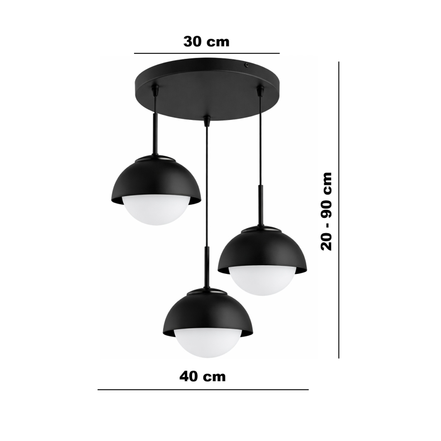 BRILAGI - Pendelleuchte COSMO mit Kabel 3xE27/60W/230V schwarz