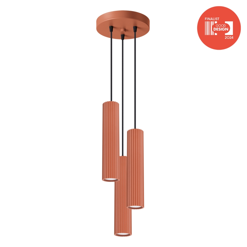 Brilagi - Pendelleuchte CRESTO mit Kabel 3xGU10/10W/230V rot