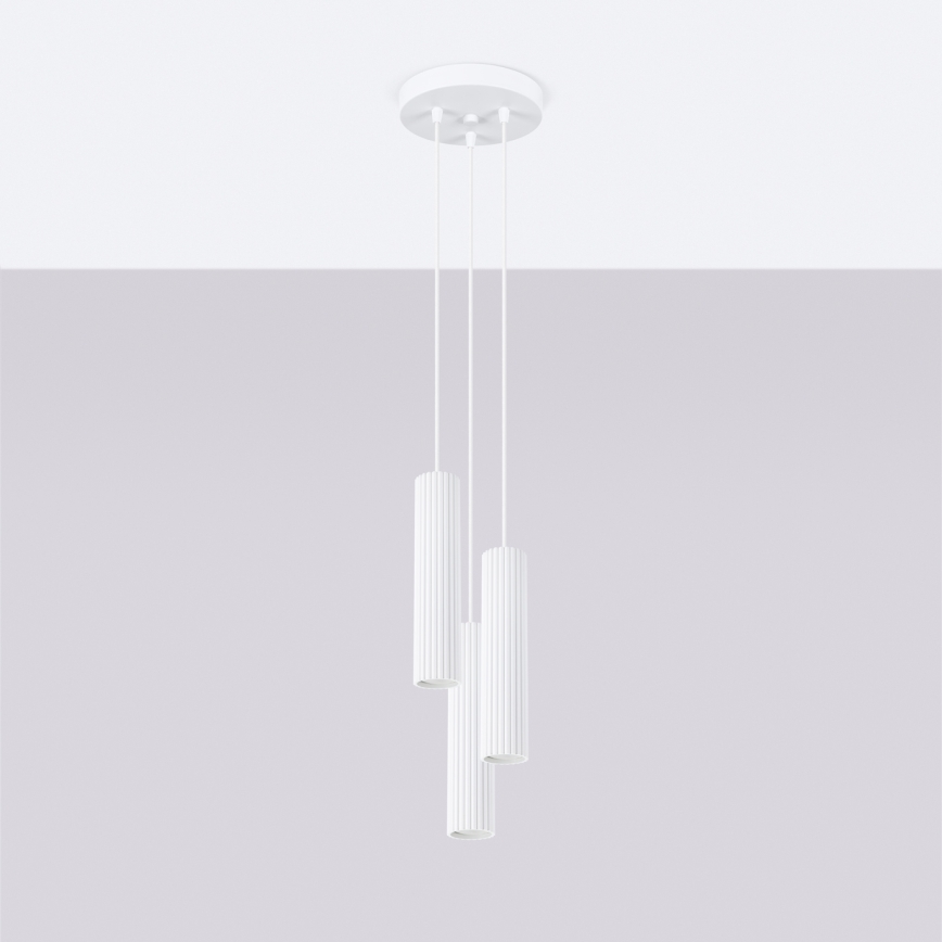 Brilagi - Pendelleuchte CRESTO mit Kabelaufhängung 3xGU10/10W/230V weiß