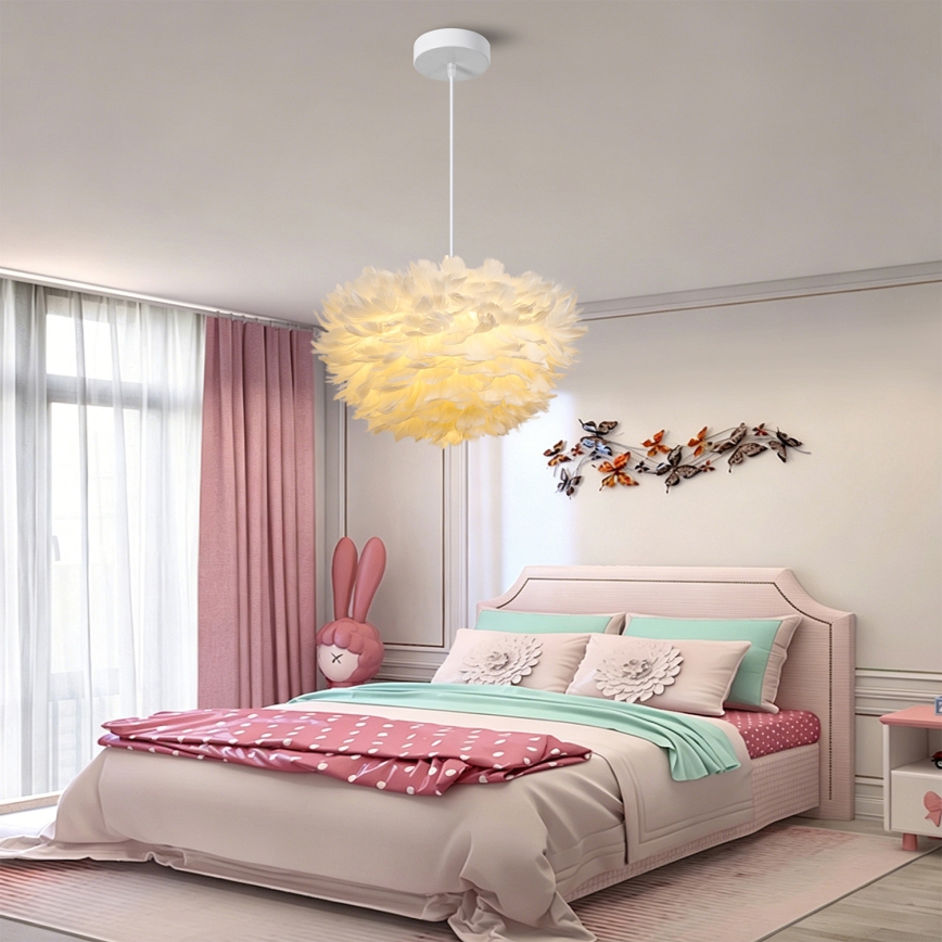 BRILAGI - Pendelleuchte FEATHER mit Kabelaufhängung 3xE27/40W/230V Ø 40 cm weiß