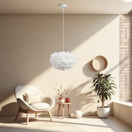 BRILAGI - Pendelleuchte FEATHER mit Kabelaufhängung 3xE27/40W/230V Ø 40 cm weiß