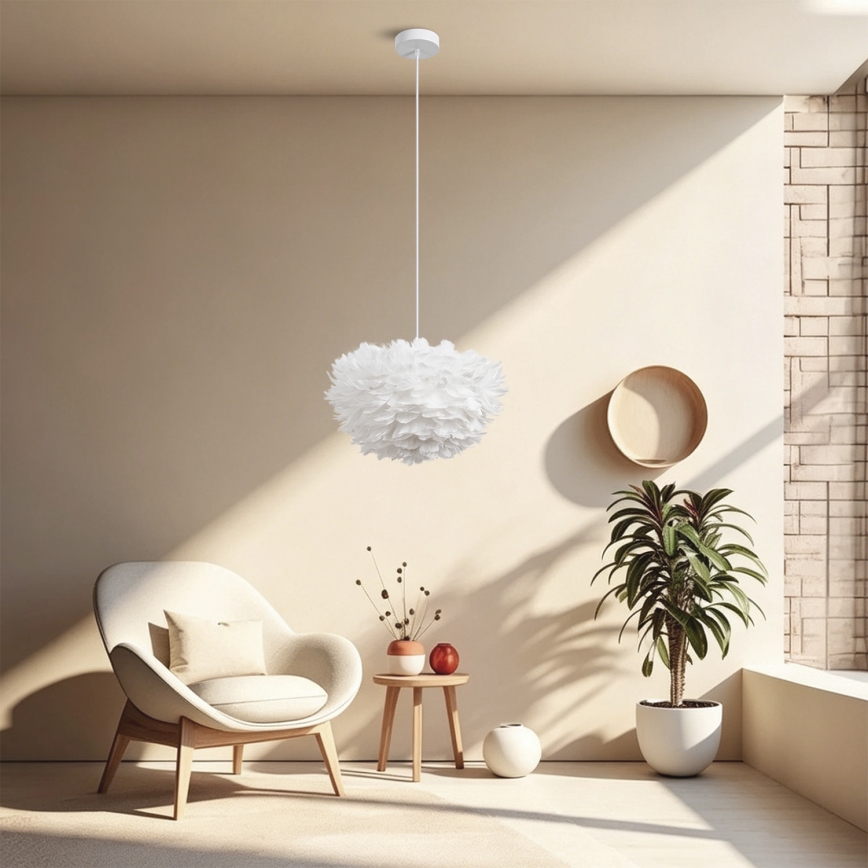 BRILAGI - Pendelleuchte FEATHER mit Kabelaufhängung 3xE27/40W/230V Ø 40 cm weiß