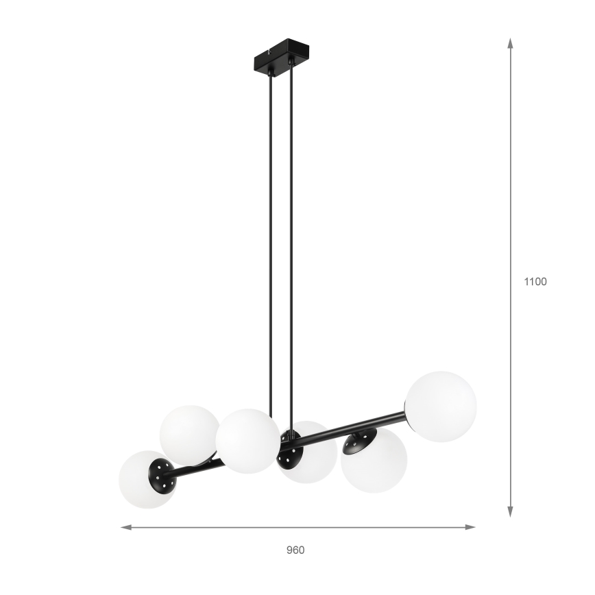 Brilagi - Pendelleuchte MALONY 6xE14/20W/230V schwarz