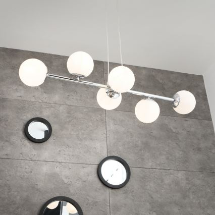 Brilagi - Pendelleuchte MALONY, mit Kabelaufhängung, 6xE14/20W/230V, glänzender Chrom