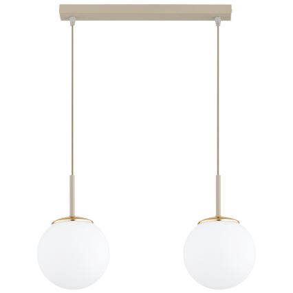 Brilagi - Pendelleuchte MILO an Kabel 2xE27/60W/230V beige/gold