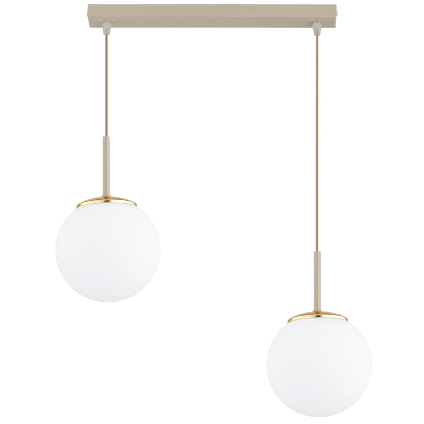 Brilagi - Pendelleuchte MILO an Kabel 2xE27/60W/230V beige/gold