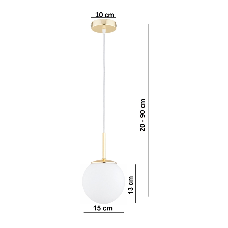 Brilagi - Pendelleuchte MILO mit Kabel 1xE27/60W/230V goldfarben
