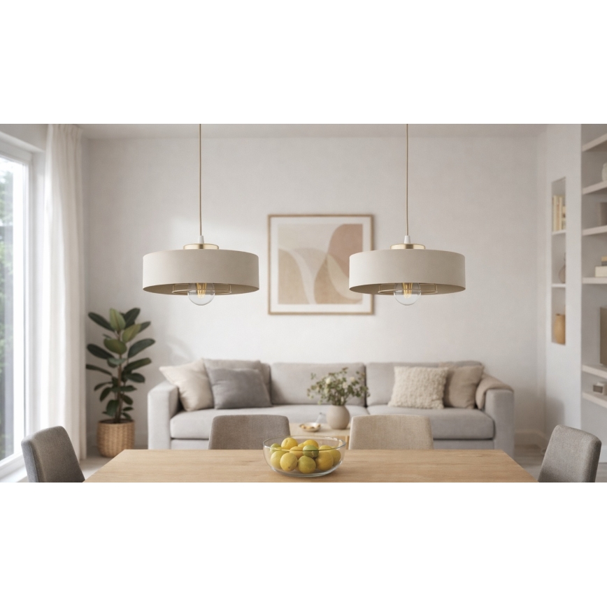 Brilagi - Pendelleuchte mit Kabel 1xE27/60W/230V Ø 30 cm Beige/Gold