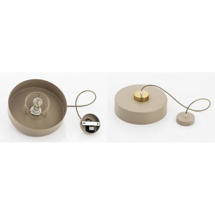 Brilagi - Pendelleuchte mit Kabel 1xE27/60W/230V Ø 30 cm Beige/Gold