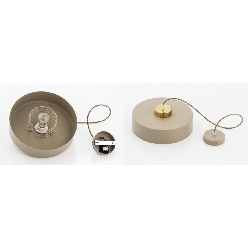 Brilagi - Pendelleuchte mit Kabel 1xE27/60W/230V Ø 30 cm Beige/Gold