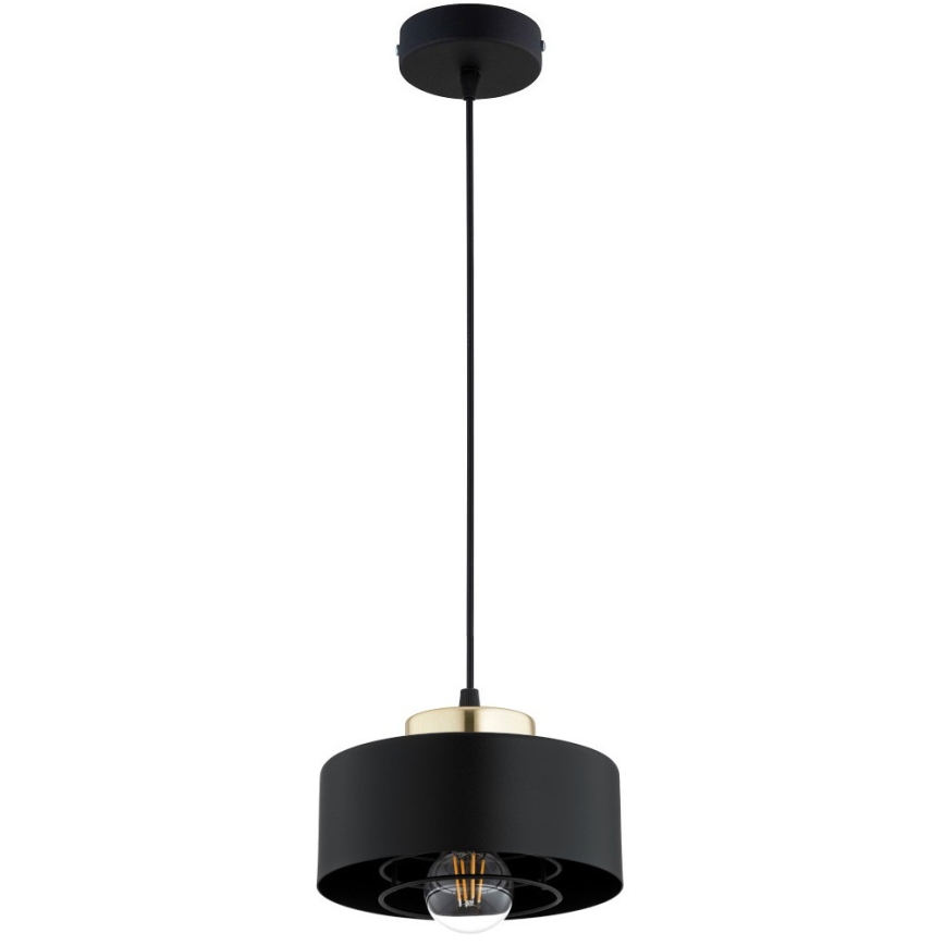 Brilagi - Pendelleuchte mit Kabel, 1× E27/60W/230V, Ø 20 cm, schwarz/gold