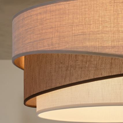 Brilagi - Pendelleuchte mit Kabel ARROW 1xE27/60W/230V Ø 45 cm beige/braun/weiß