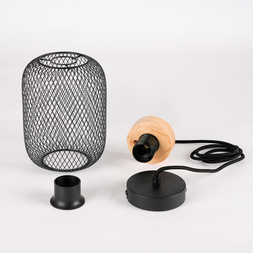 Brilagi - Pendelleuchte mit Kabel BASKLITE 1xE27/15W/230V Holz/Schwarz