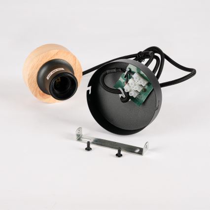 Brilagi - Pendelleuchte mit Kabel BASKLITE 1xE27/15W/230V Holz/Schwarz